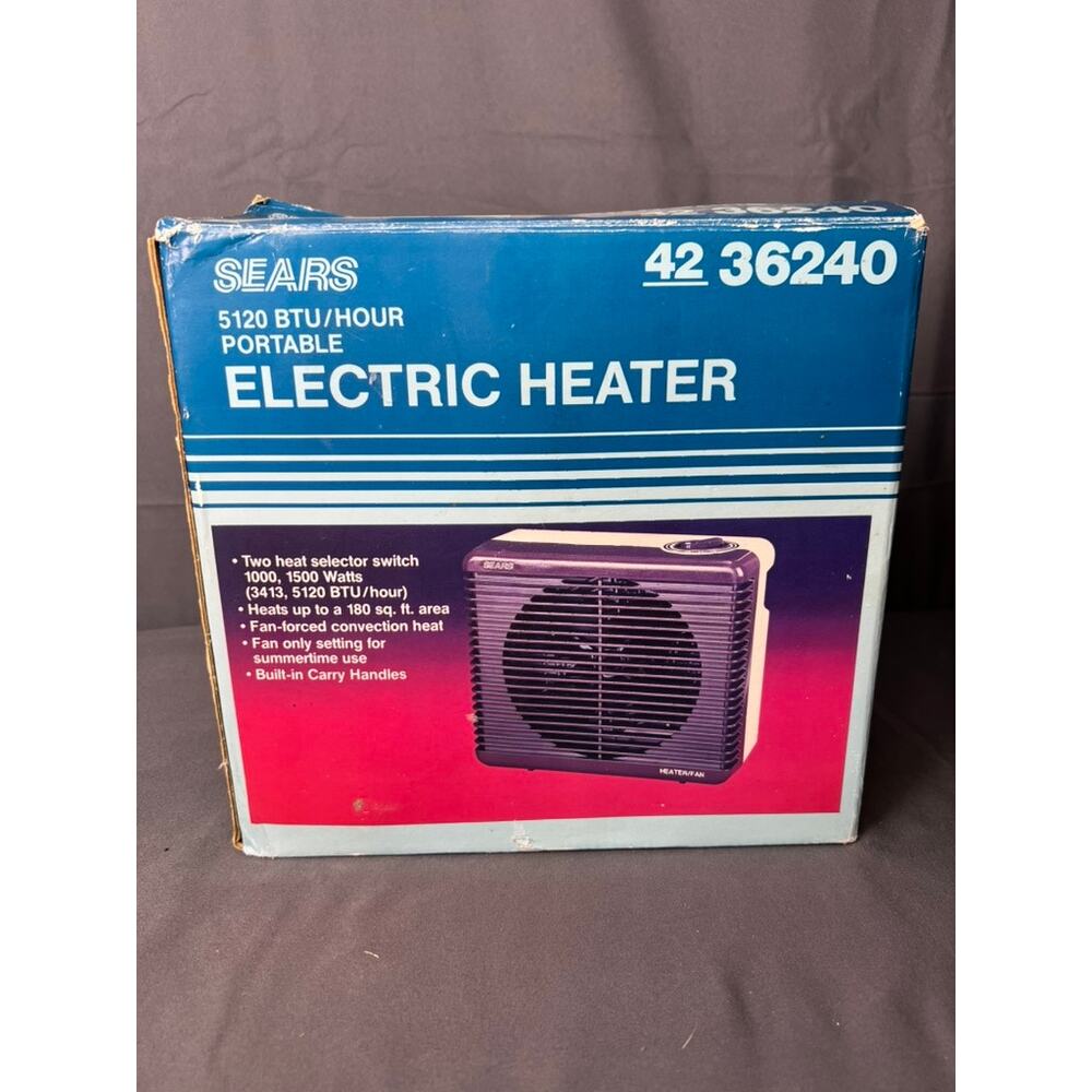 Vintage Sears Electric Heater Model 36240 NIB Tested